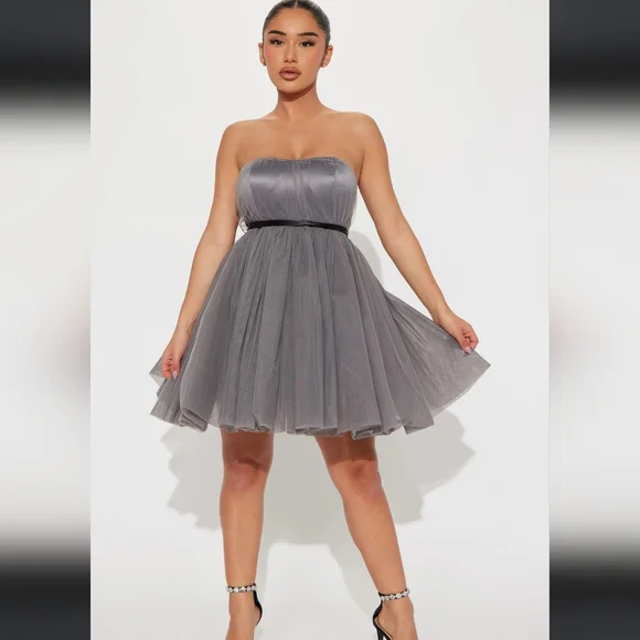 Fashion Nova | Dresses | Fashion Nova Dress Beautiful Gray Short Formalprom  Homecoming Wedding Plus | Poshmark